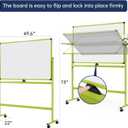 Large Dry-Erase Rolling Magnetic Whiteboard - 48 x 32 Inches Dry Erase Board with Stand Height Adjust Double Sides Mobile White Board Easel on Wheels with 25 Sheets Paper Pad Office, Home & Classroom