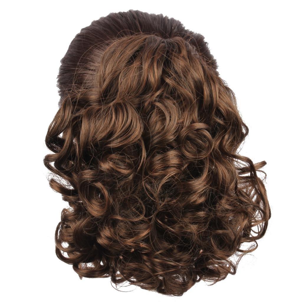 WeKen Hair Bun Medium Long Curly Synthetic Hairpiece Light Brown
