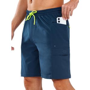 NORTHYARD Mens Swim Trunks Board Shorts 9 Inch Bathing Suit Swimwear Quick Dry Beach Short with Zipper Pocket - No Mesh Liner (S)