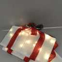 SANHSEHOME 8.5"-7.5"-6.5" Set of 3 Christmas Lighted Gift Boxes, 60 LED Light Up Present Boxes for Christmas Decorations Indoor Outdoor Yard Xmas Tree Holiday Party Lawn Porch Home(Max. 8.5")