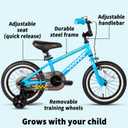 Glerc NuNu Kids Bike, 16 Inch Boys Bike for 4-7 Years Old Children, BMX Style Kids Bicycle with Training Wheels & Coaster Brake, Blue
