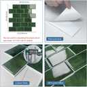Thick Green Peel and Stick Backsplash Subway Tile 3D Brick Self Adhesvie Wall Tiles for Kitchen Bathroom (10-Sheet, 12"12")