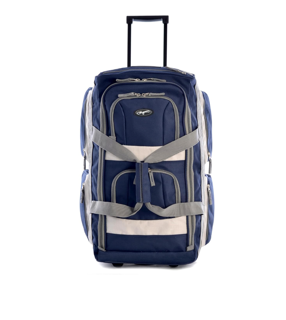 Olympia U.S.A. 22 inch Carry On 8 Pockets Wheeled Rolling Duffel Bag Water Resistant Luggage Lightweight Travel Suitcase with Retractable Handle
