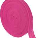 uxcell 10 Yards Fold Over Elastic Stretch Ribbon Strap, 1-1/2 Inch Wide Folded Edge Elastic Webbing for Hair Ties Headbands DIY Craft Waistband Pants Clothes, Hot Pink