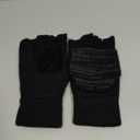 Flip Winter Gloves, Wool Fingerless Gloves for Women Men Cold Weather, Mittens with Reflective for Christmas (Large-XLarge, Black)