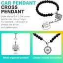 1 Pack Religious Car Mirror Cross  Steel Hanging Accessory for Drivers & Women Protective Charm