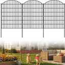 Toolterritary 10 Panels Arched No Dig Decorative Garden Fence, 40in(H) x 26ft(L) Dog Fence Outdoor for Yard, Rustproof Metal Garden Fence Animal Barrier for Dogs, Rabbits, Patio & Flower Bed