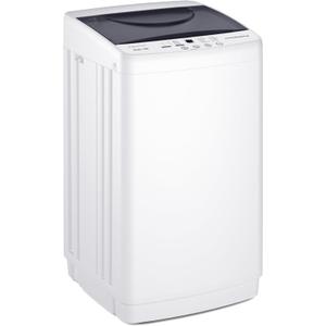 OLIXIS Portable Washing Machine, 7.7 lbs Full-Automatic Compact Laundry Washer, Stainless Steel Drum, 10 Wash Cycles, Auto-Balance Detection, LED Display, Mini Washer for Home, Apartment, Dorm, White