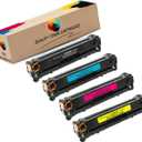 QT Ink (QT) with Compatible CMYK Toner Cartridge Replacement for Canon CHCC530A CHCC531A CHCC532A CHCC533A use with Color Laserjet ImageClass LBP7200 (Black, Cyan, Magenta, Yellow)