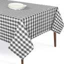 Gingham Buffalo Check 52"x70" Tablecloth 100% Cotton Washable Rustic Rectangle Table Cover Decorative for Gifts, Dining, BBQ, Buffet Parties & Camping - Grey