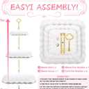 5 Pcs Dessert Table Display Set - 2 Pcs 3-Tier Dessert Display Stands & 3 Pcs Serving Tray - Dessert Trays Dessert Stands Treat Table Displays Set for Tea Parties,Birthdays & Baby Showers