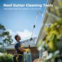 Diivoo Gutter Cleaning Tools from The Ground,Adjustable Gutter Cleaner,Gutter Cleaning Hose Attachment,360 Rotatable Brass Swivel Head Gutter Cleaning Wand for Leaves and Debris,No Ladder Needed