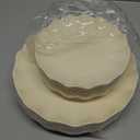 LIYH 24 Pcs Plastic Plates Reusable,Unbreakable Dinner Plates, Scalloped Plastic Plates, Dishwasher Safe,Ivory Plate Sets Perfect for Parties, Birthday, Picnics, BPA Free(12Guests)