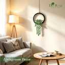 Der Rose 2 Pack Fake Plants Hanging Artificial Succulents Plants in Black Pots for Living Room Bathroom Accessories Boho Farmhouse Wall Decor