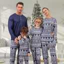 Rnxrbb Matching Family Christmas Pajamas Sets Christmas Pjs for Family Xmas Sleepwear for Kids Women Men Couples 2025 (9-10 Years, Button Navy Tree)