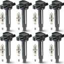 8PCS Ignition Coil Pack with 8PCS Iridium Spark Plug Compatible with Toyota 4Runner Land Cruiser Sequoia Tundra Lexus LS430 GS430 SC430 GX470 LX470 4.3L 4.7L, Replace for UF230 UF493