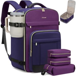 LOVEVOOK 40L Travel Backpack - Carry On & Personal Item for Women & Men, Spacious & Durable with 3 Packing Cubes