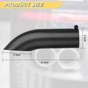 Vurkcy 3 inch Inlet Curved Exhaust Tip, 3" Outlet 12" Overall Length Stainless Steel Turn Down Exhaust Tail Pipe, Bolt-On,Sleek Angle Cut, Polished Tailpipe, Black