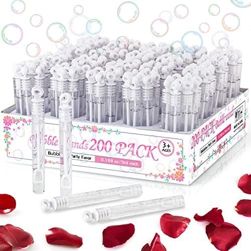 121 Pack Mini Bubble Wands, White Bubble Stick Toy Bulk for Wedding Supplies, Anniversaries, Valentine's Day Gift, Celebrations, Wedding Send Off, Party Favor for Couple, Guests, Kid, Boy and Girl