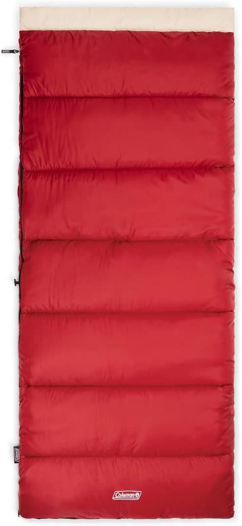 Coleman Flatlands 30F Sleeping Bag, Made from 100% Recycled Material, Big & Tall Options, Cool-Weather Sleeping Bag for Camping, Sleepovers, Guests & More