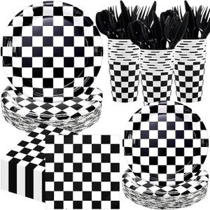 Pickmesh 400 Pcs Race Car Birthday Party Supplies Plates Napkins Serve 50