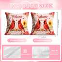 18x18 Inch Set of 2 Valentines Pillow Covers Welcome Red Birds Heart Floral Throw Pillow Covers for Valentines Day Bedroom Sofa Romantic Holiday Home Decor Gift