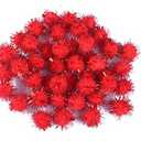 YYCRAFT Glitter Tinsel Pom Poms Sparkle Balls for DIY Craft/Home Decoration/Cat Toys (Ball Size: 3/4", Red)