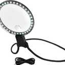 Lighted Magnifier Glass with Stand Neck Worn Large Lens Hands Frees Magnification Glass for Reading Sewing
