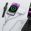 Temdan for Travel Essentials,3 in 2 USB C Cable for Apple Watch Charger/iPhone 16 Charger/Lightning,Multi Charging Cable Cord,Camping Essentials,Portable Designed for iWatch Series &iPhone 16-12-4FT