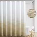 jinchan Ombre Taupe Ocean Wave Shower Curtain Waterproof Fabric Shower Curtains for Bathroom Gradual Color Design Nautical Coastal Beach Bath Decor with 12 Hooks 70x72 Inches