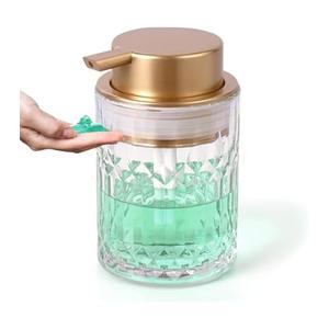 Glass Soap Dispensers with Red Copper Pump Head