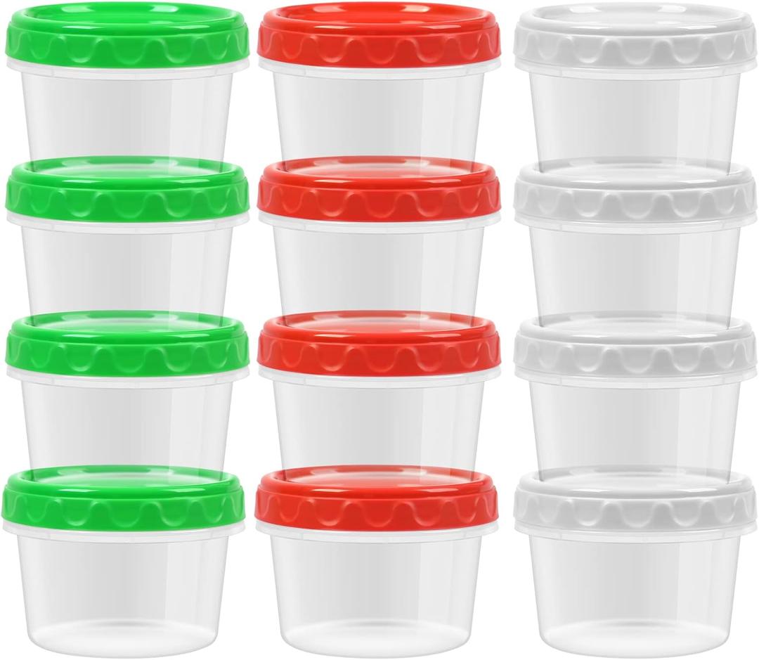 EONJOE 8 oz Small Freezer Containers with Lids Stackable Plastic Food Storage Container 1 Cup Meal Prep Bowls Airtight Dishwasher Safe,12-pack