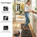 LEEVAN Anti Fatigue Mats for Kitchen Floor Non-Slip, Cushioned Kitchen Mats for Floor 2 Piece, Black Memory Foam Kitchen Mat Set, Waterproof Ergonomic Standing Mat for Bar, Office,Desk, Laundry