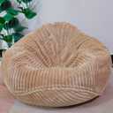 Soft Bean Bag Chair Cover No filler Sofa Cover Storage Bean Bag Cover Organizing Children Plush Toys (Khaki, Large)