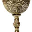 Handmade Brass Chalice Goblet Artisanal Craftsmanship, Antique Vintage Design Elegant Cups for Wedding, Church, Festive Events (Polished Brass)