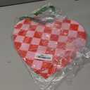 FYSUIMU 6 Pcs Valentine's Day Leather Placemats Washable Place Mat Red Pink Plaid Checkered Love Heart Decorative Waterproof Table Mats for Wedding Anniversary Party Table Setting, 10.2 x 11.8 Inch