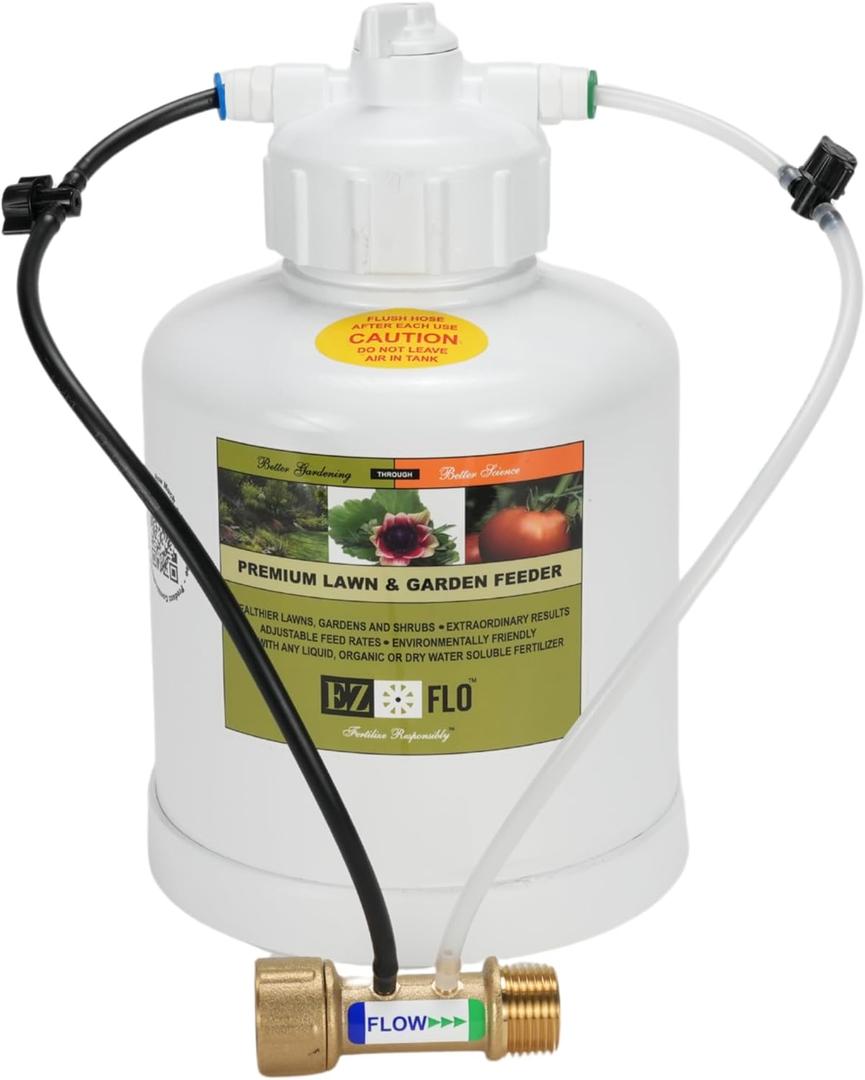EZFLO 1Gallon Fertilizer Injector | Hose Bib & Drip Connection System | Up to 16,000sqft Coverage | Adjustable MicroDosing | 3/4 GHT Connector | EZ 1010HB | for On/Off & Constant Pressure |