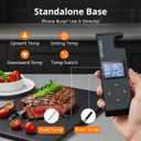 AIRMSEN Wireless Meat Thermometer, 500ft Long Range Cordless Meat Thermometer with Smart LCD Display Standalone Base, High Precision 5.4 Bluetooth with APP & Zirconia Ceramic Handle for BBQ Grill
