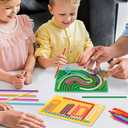 2pcs Sensory Activity Board, Double-Sided Silicone Fidget Toys for Kids 3+ & Adults, Sensory Toys for Anxiety, ADHD, Autism, Calming, Includes Travel Bag & 20 Strings, Yellow & Green