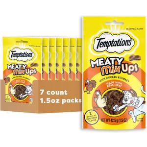 Temptations Meaty MixUps Cat Treats with Chicken & Turkey, 1.5 oz. Pouch (Pack of 7) (EXP 10/22/26)