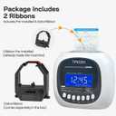 Time Clock for Employees Small Business, 6 U.S. Time Zones, Automatic Daylight Saving & Auto Time Update, Punch Card Time Recorder with 6 Punches Per Day-50 Time Cards and 2 Ribbons (White-2)