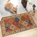 Boho Front Door Mats Colorful Retro Kitchen Rug Washable Rugs for Entryway Bedroom Living Room Bathroom Farmhouse Rubber Backing Non Slip 16 x 28 Inch