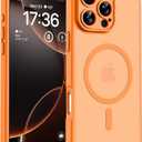 TOCOL Magnetic for 16 Pro Max Case, Upgraded Full Camera Protection, Compatible with Magsafe, 16FT Drop Protection, Translucent Matte Back Bumper Phone Cover for 16 ProMax 6.9-InchOrange