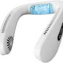 HIGO CoolMaster Ultra Neck Fan, Neck Air Conditioner, 2-in-1 Cooling Neck Fan Portable Rechargeable, Wearable Personal Fan, 5500mAh Large Battery, Ergonomic Design, Frost White