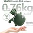 Neck Massager with Heat, 4D Bionic Finger Neck and Shoulder Massager, Hands-Free Cordless Deep Tissue Kneading Massager for Muscle Relaxation, Gifts for Women Men, Green