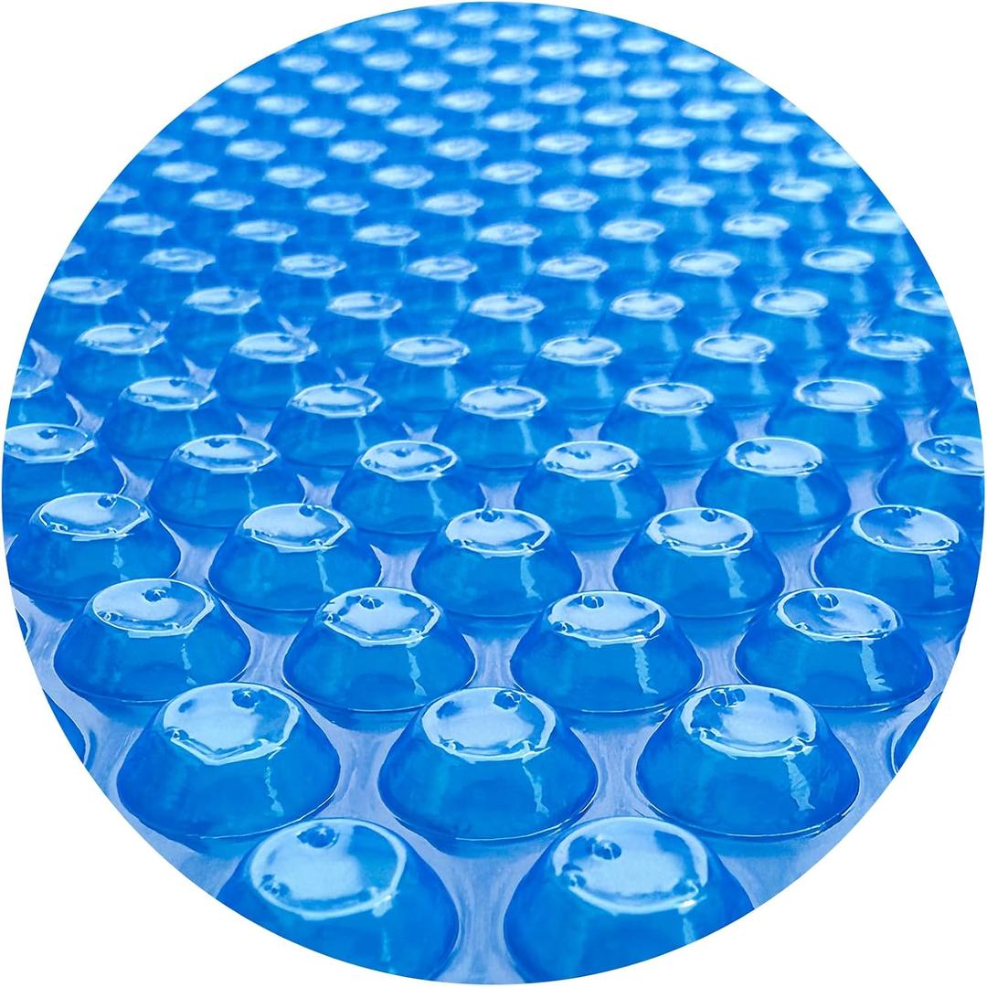 Solar Pool Cover 18 Foot Round, 10Mil Blue Bubble Pool Blanket for Inground & Above-Ground Pools | Solar Heating Cover | UV-Resistant & Energy Efficient