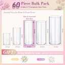 60pcs New & Improved Glass Vase Cylinder Vases for Centerpieces Small Flower Glass Clear Vases Home Decor Centerpiece Table Flower Vase Decorations for Wedding DecorationHoliday Mixed Sizes Tall