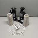 LEDIARY 18.72" Black LED Lantern Flickering Flame Table Lamps for Bedrooms Set of 2, Small Farmhouse Rustic End Table Lamps, Halloween Decorative Lantern Bedside Lamps for Living Room