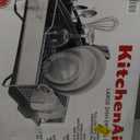 KitchenAid Large Capacity Full Size Rust Resistant Dish Rack with Angled Drain Board and Removable Flatware Caddy, Light Grey