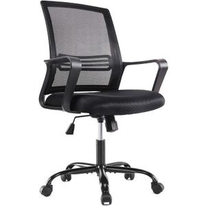 SMUG Office Chair Ergonomic Mesh Chair Computer Desk Chair Executive Home Office Chairs with Lumbar Support Armrest Rolling Swivel Adjustable Mid Back Black